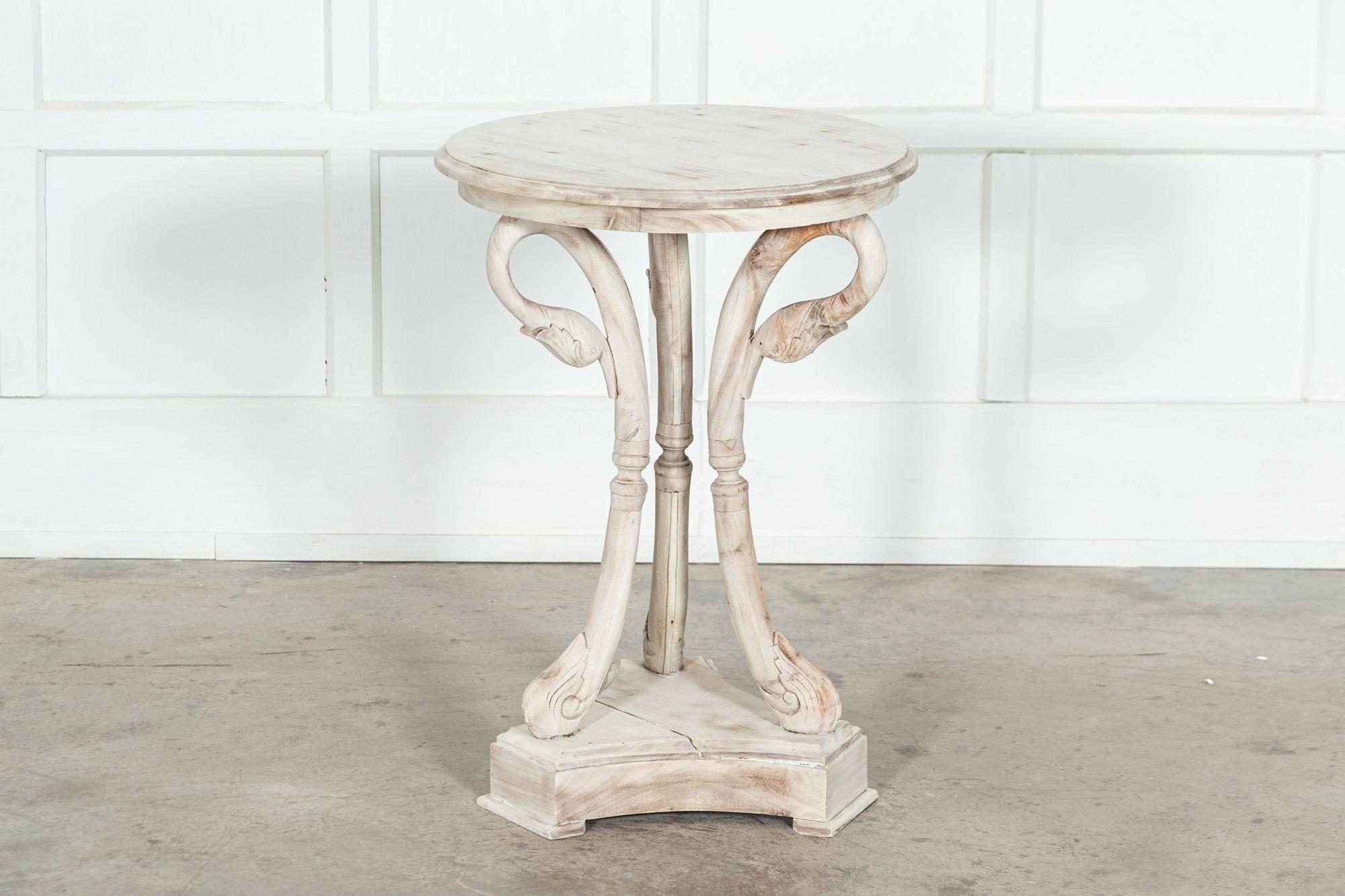 20th Century French Bleached Fruitwood Swan Neck Side Table For Sale