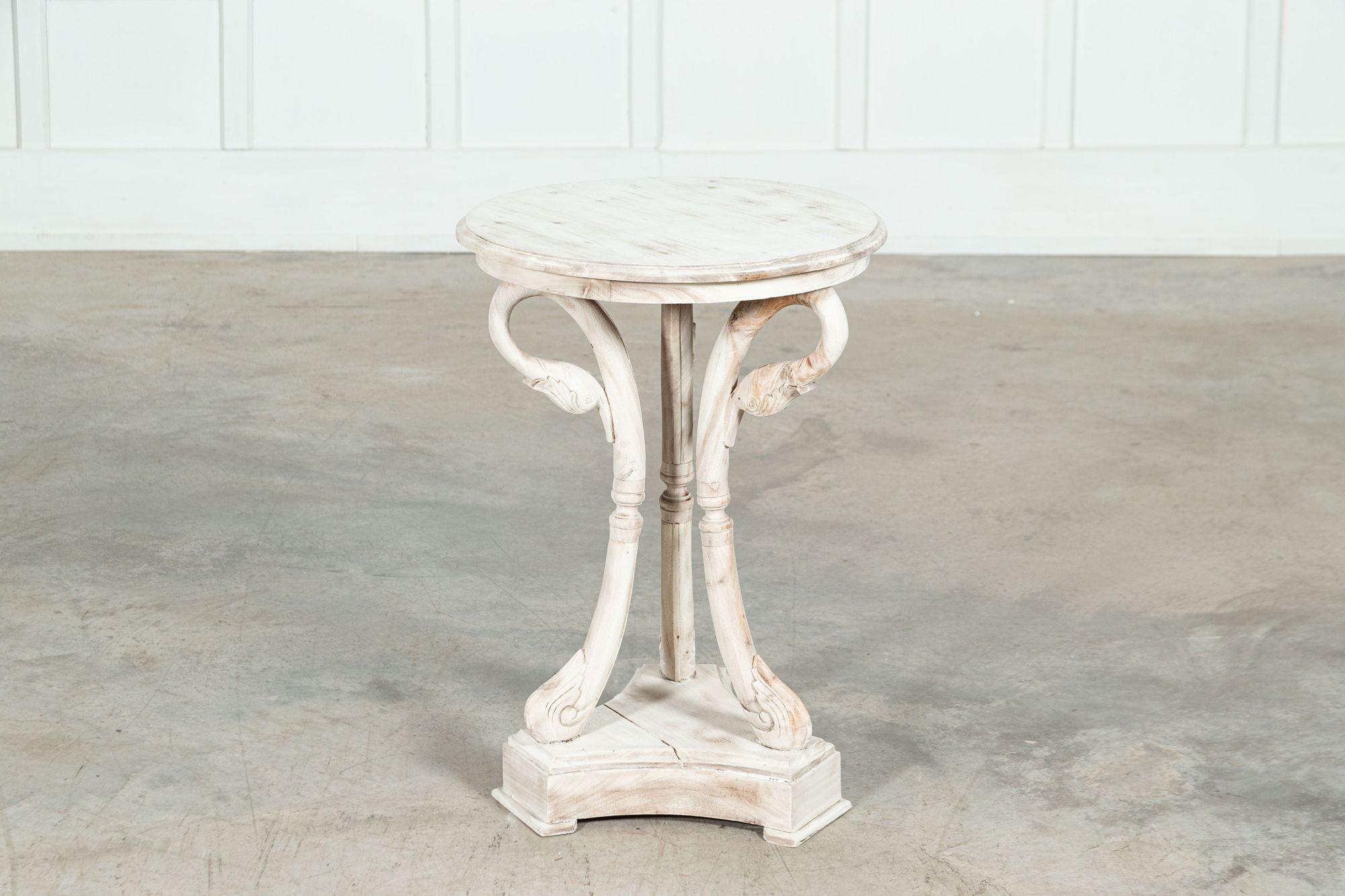 French Bleached Fruitwood Swan Neck Side Table For Sale 4
