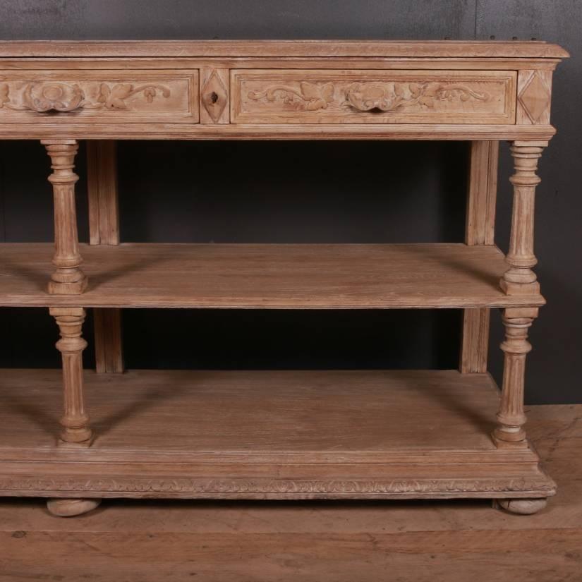Very good quality 19th century bleached oak buffet with a patinated metal top, 1880.

Dimensions:
79 inches (201 cms) wide
20 inches (51 cms) deep
39.5 inches (100 cms) high.
 
 