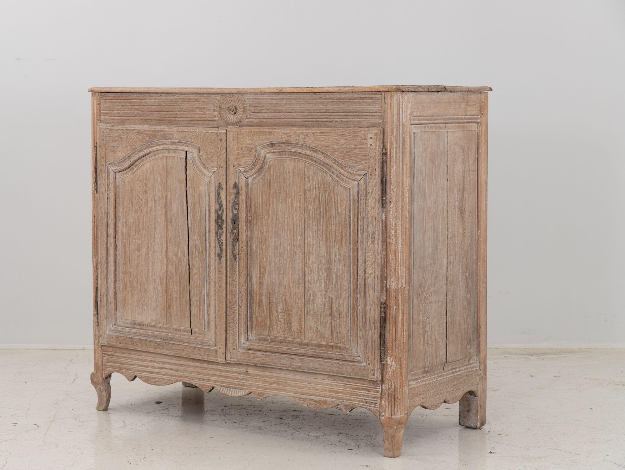 French Provincial French Bleached Oak Buffet For Sale
