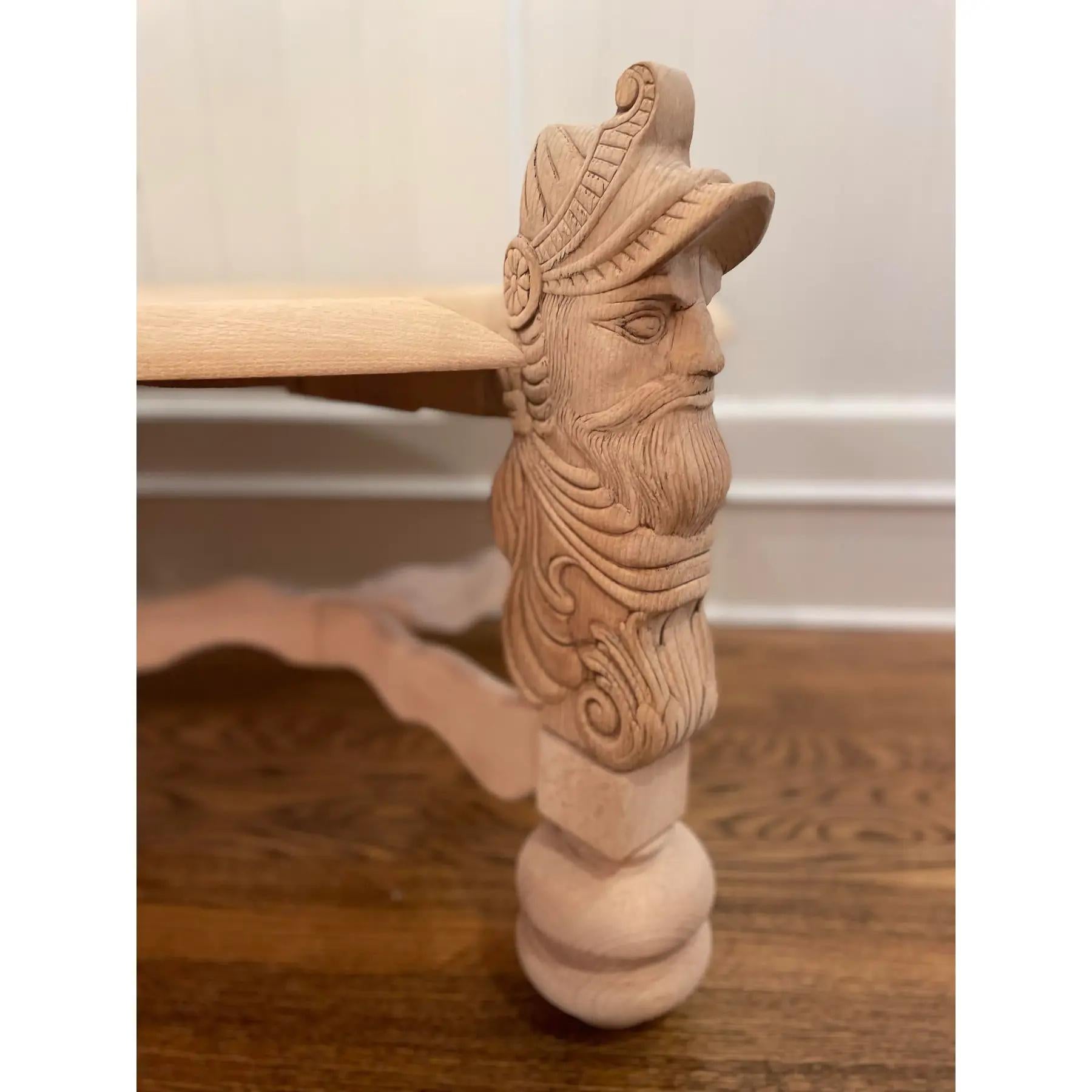 Bois Table basse française en Oak Oak blanchi, British Colonial Style, 20e siècle en vente