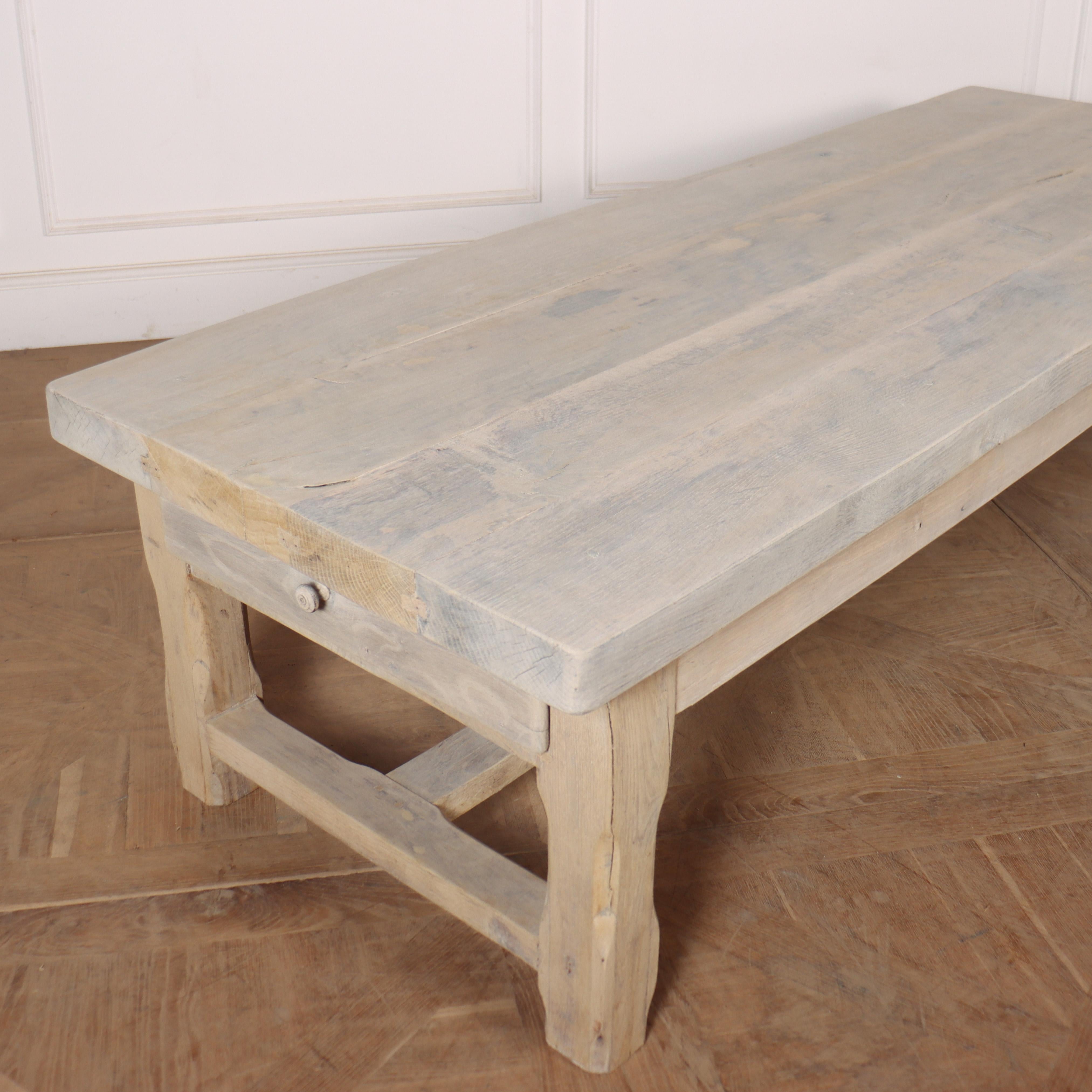 French Bleached Oak Coffee Table For Sale 1