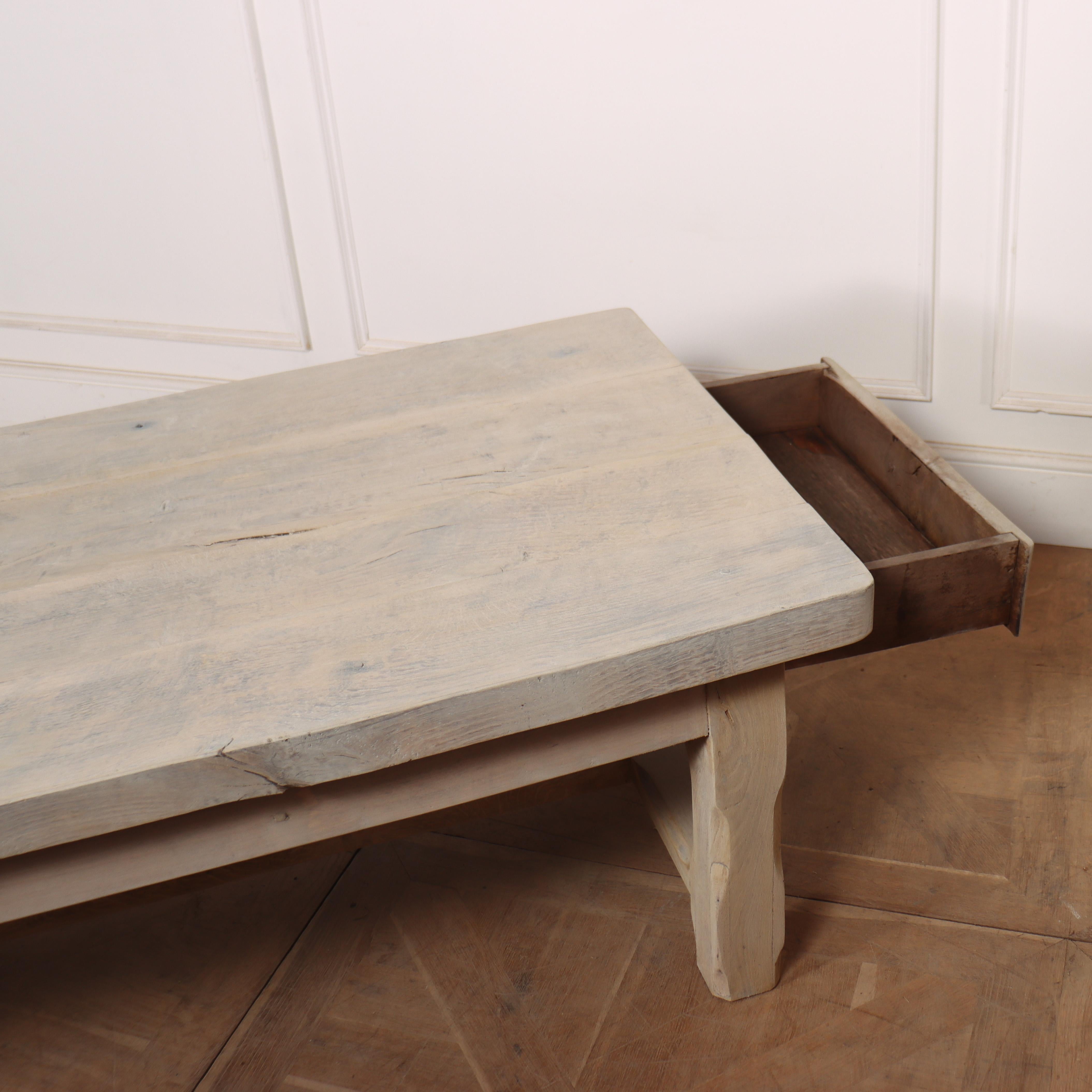 French Bleached Oak Coffee Table For Sale 2