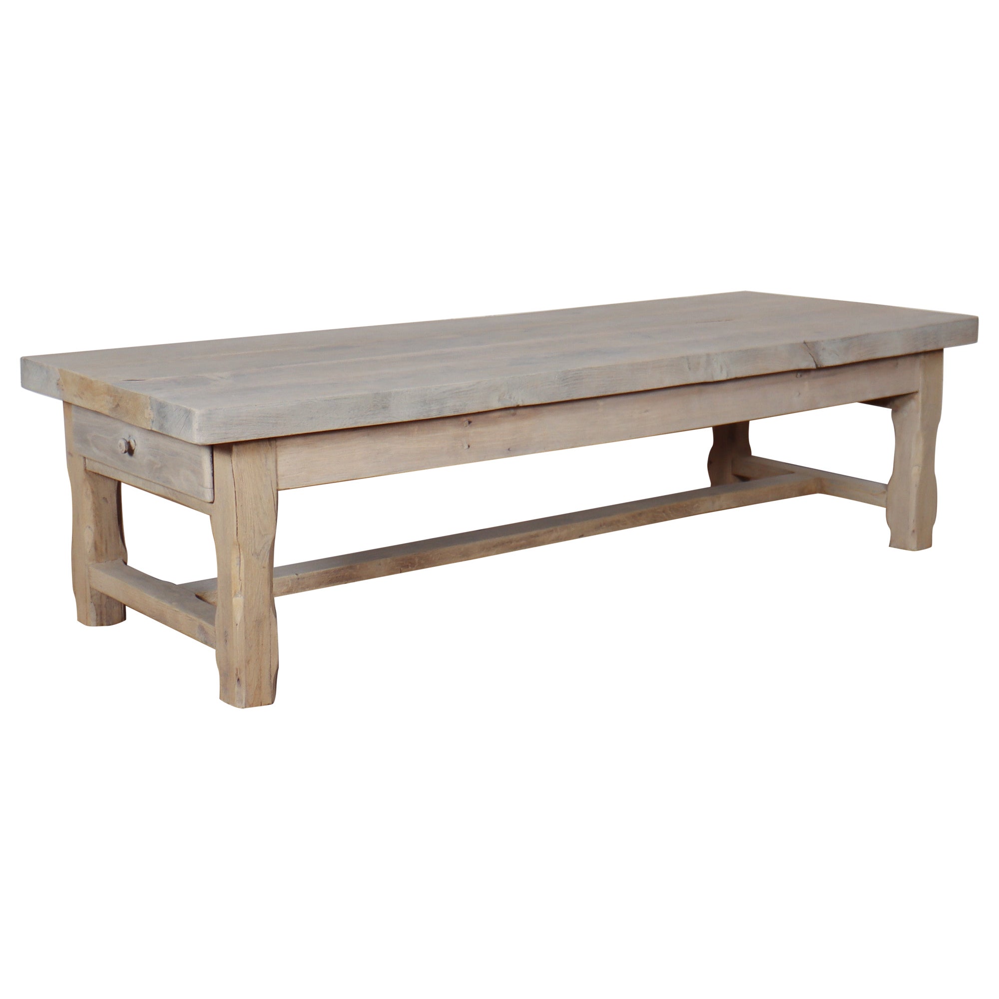 Mesa baja francesa de roble blanqueado