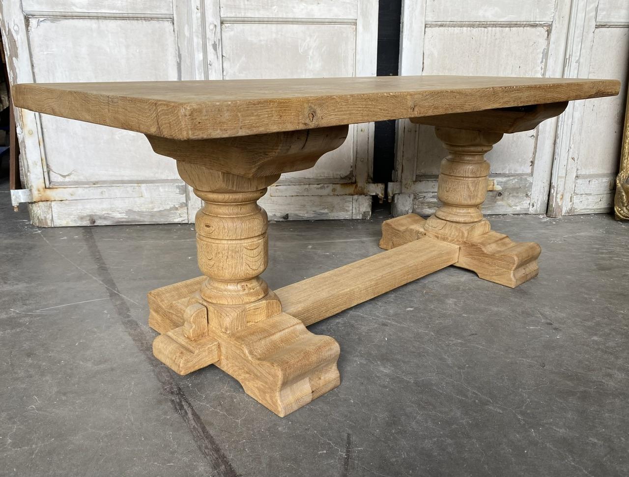 French Provincial French Bleached Oak Coffin Table