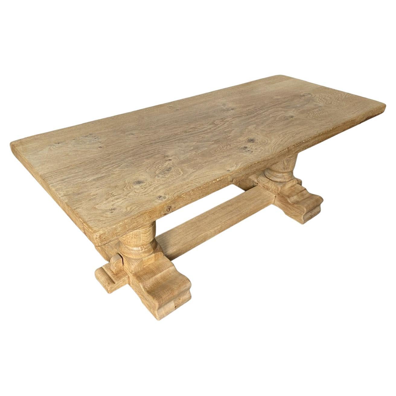 French Bleached Oak Coffin Table