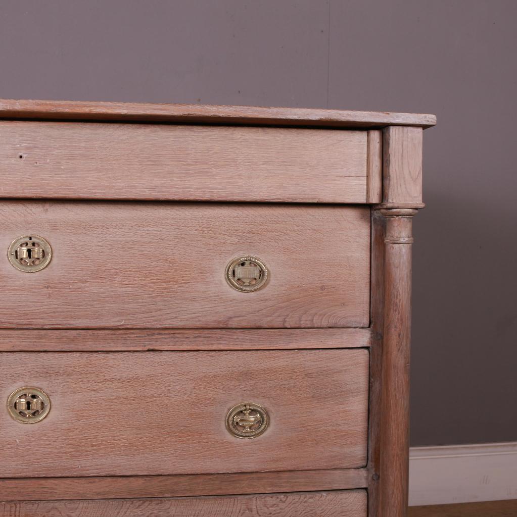 19th Century French Bleached Oak Commode
