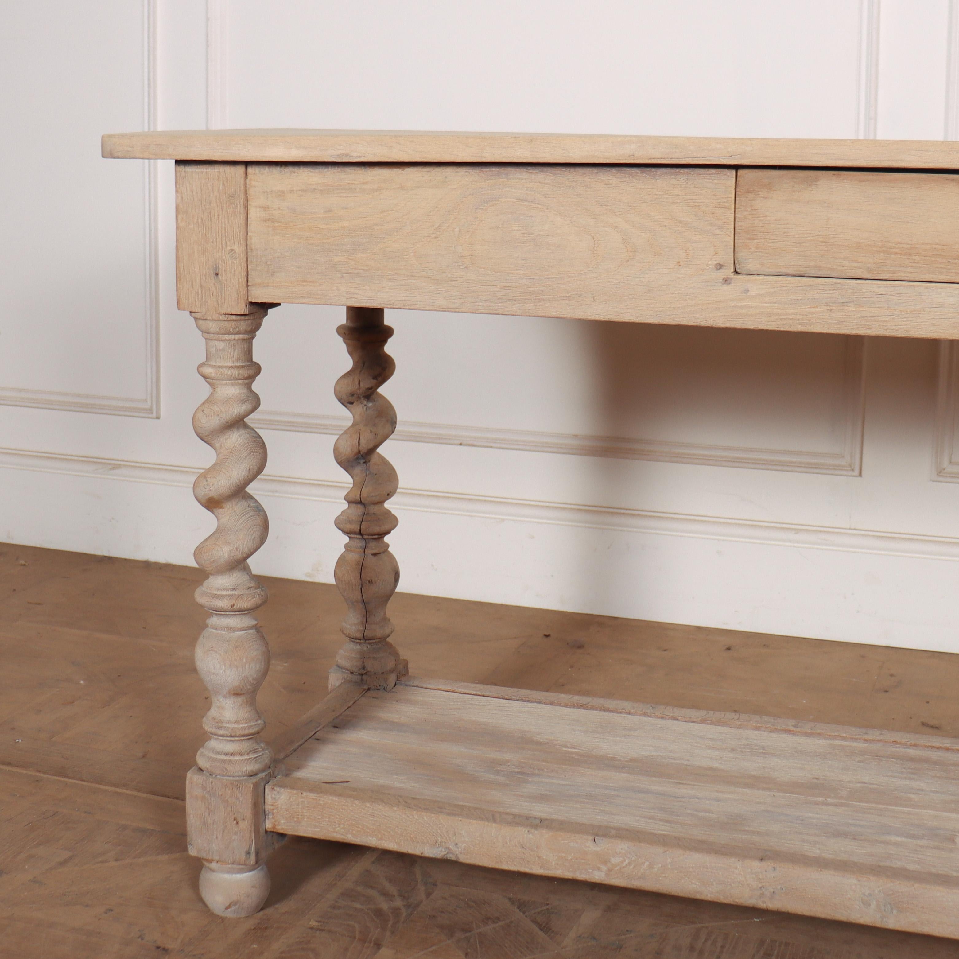 French Bleached Oak Console Table In Good Condition In Leamington Spa, Warwickshire