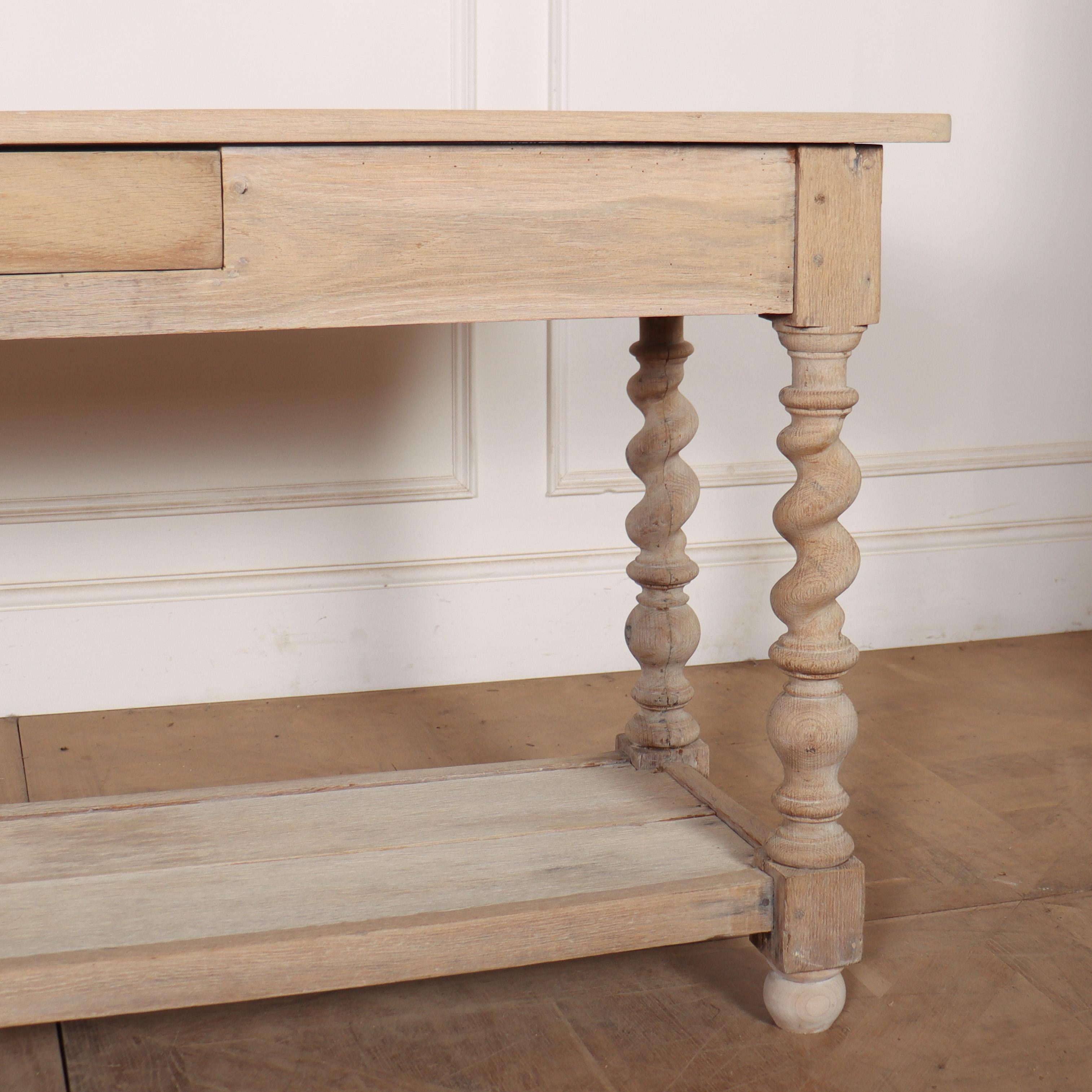 19th Century French Bleached Oak Console Table