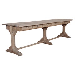 bleached wood console table French Bleached Oak Console Table