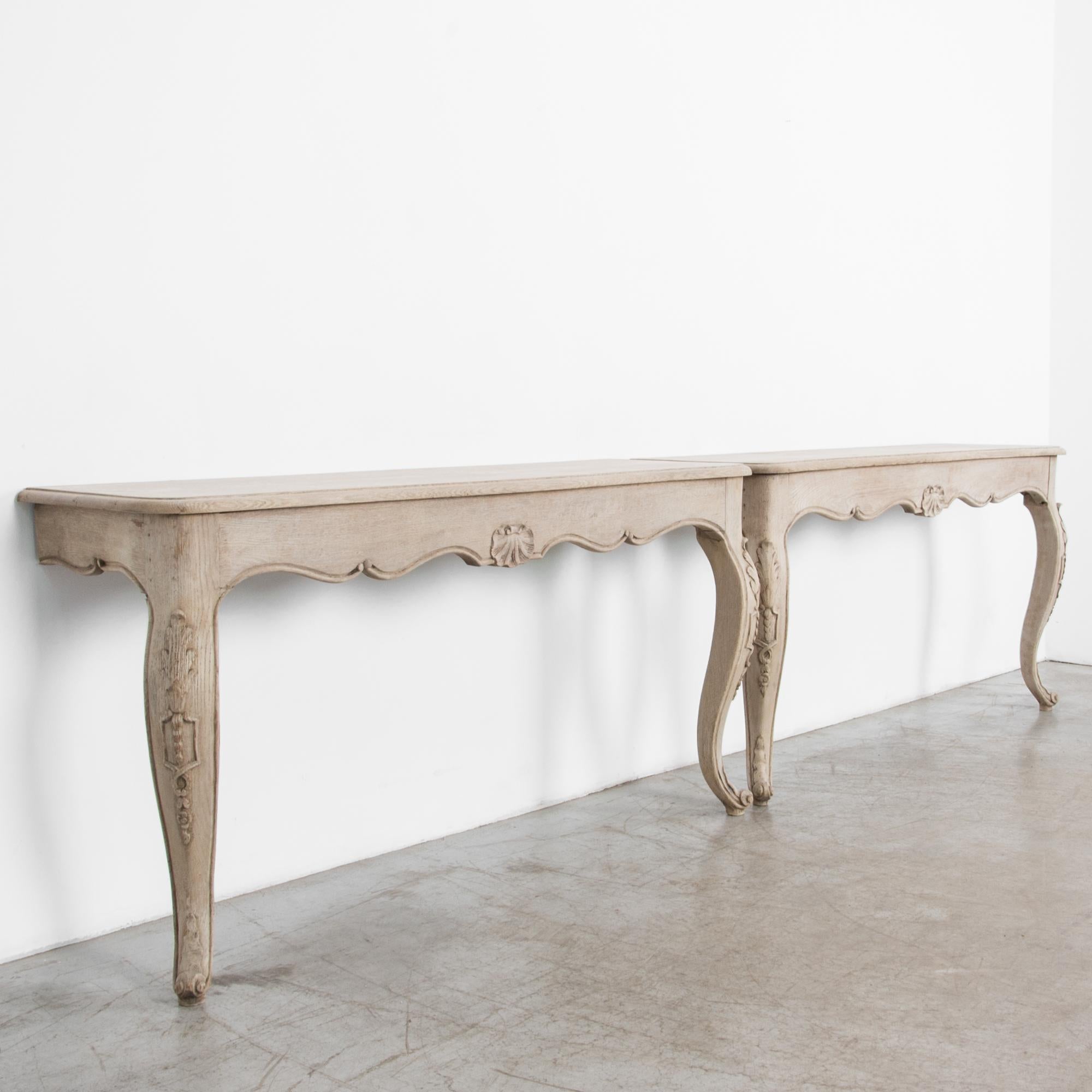 french oak console tables