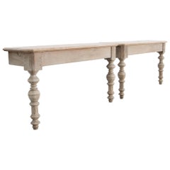 French Bleached Oak Console Tables, a Pair