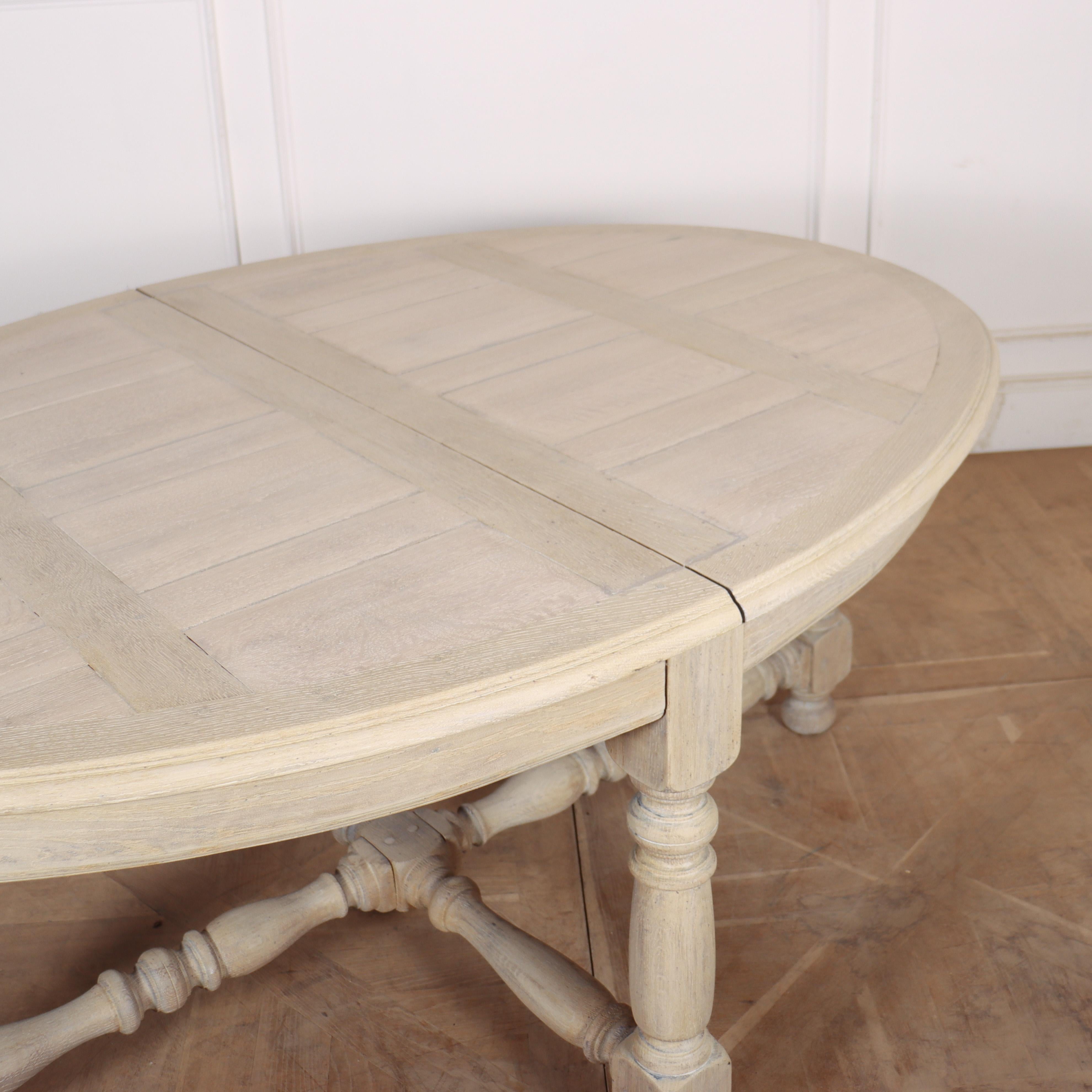 19th Century French Bleached Oak Dining Table For Sale