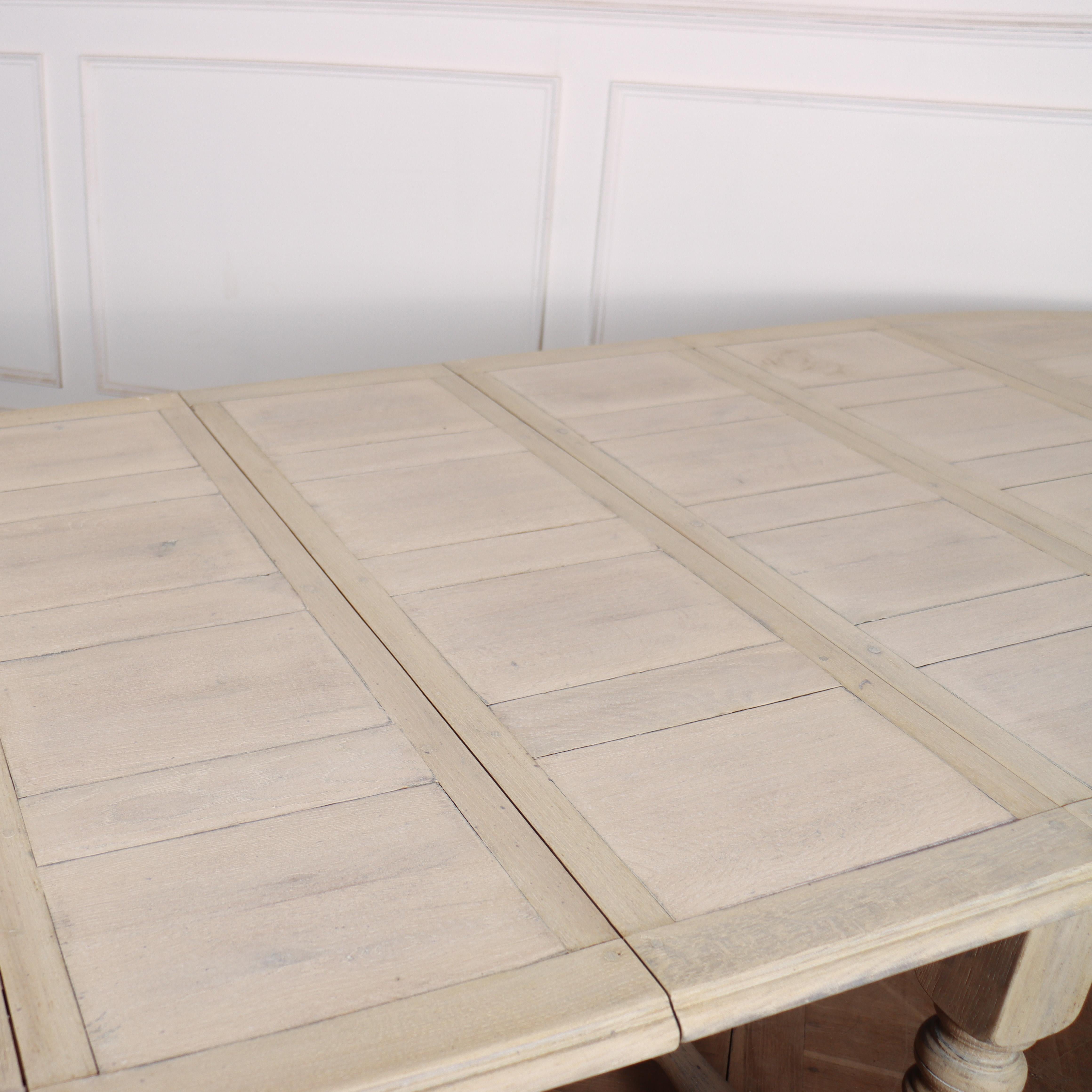 French Bleached Oak Dining Table For Sale 3