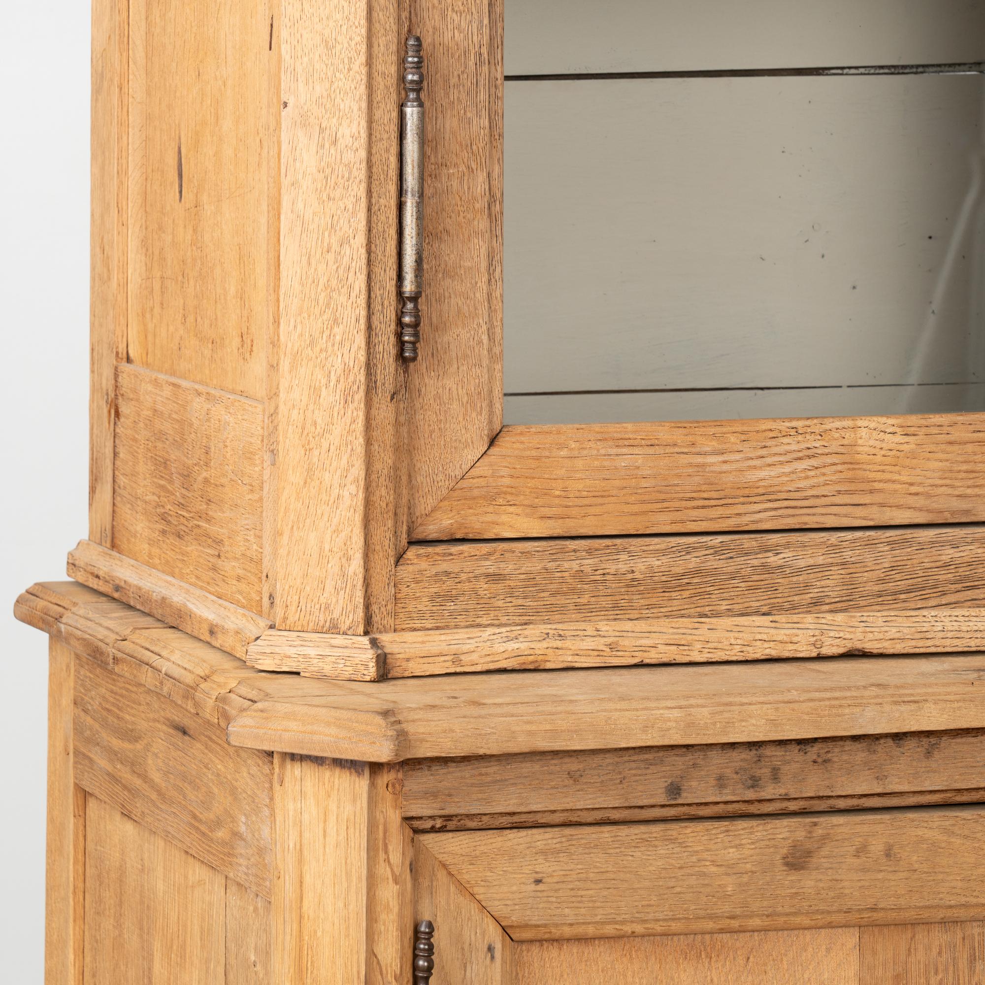 French Bleached Oak Display Cabinet Large Bookcase, circa 1890 2