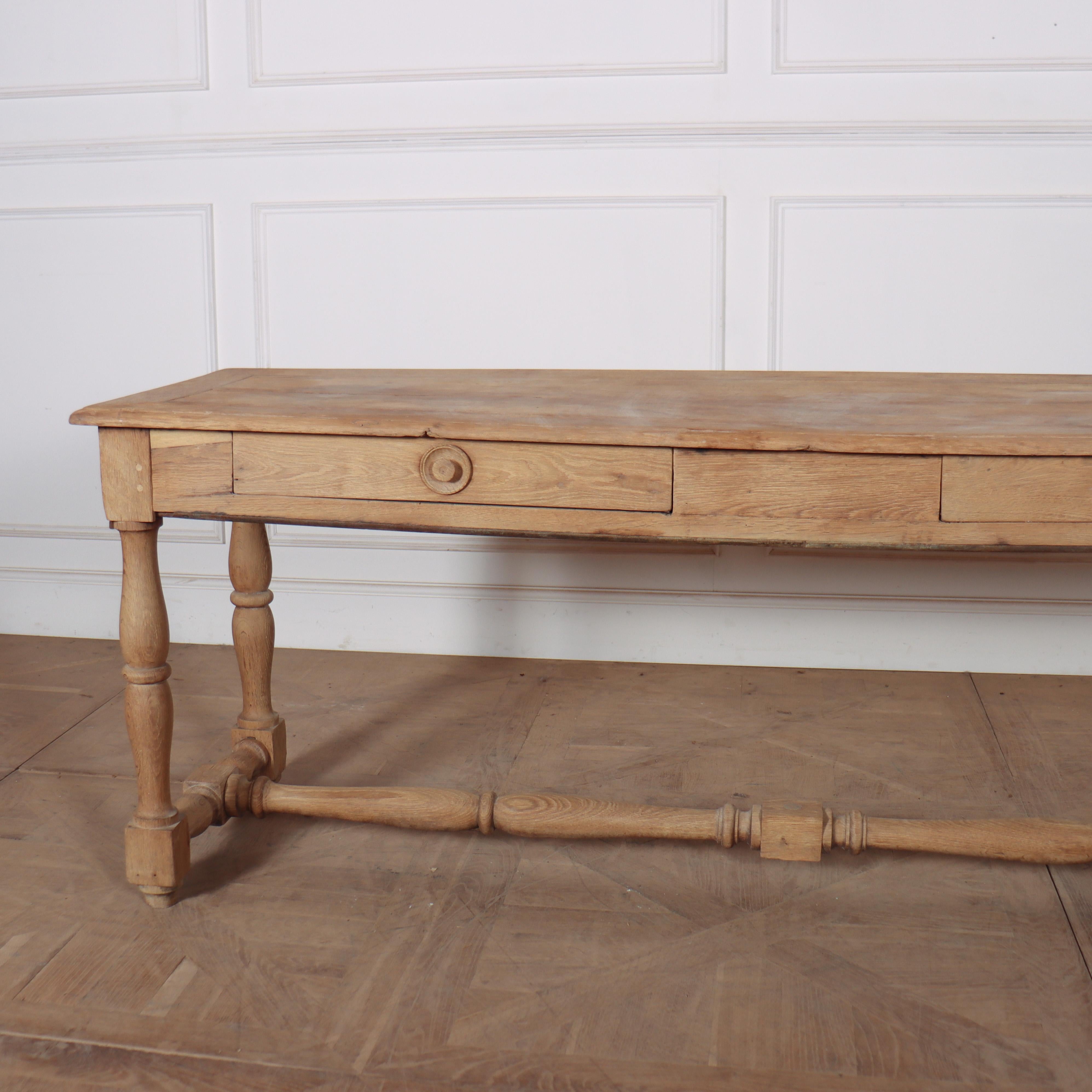 French Bleached Oak Drapers Console In Good Condition In Leamington Spa, Warwickshire