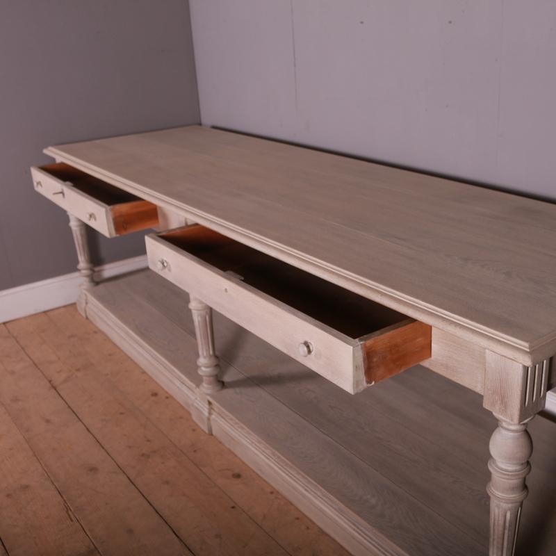 French Bleached Oak Drapers Table For Sale 5