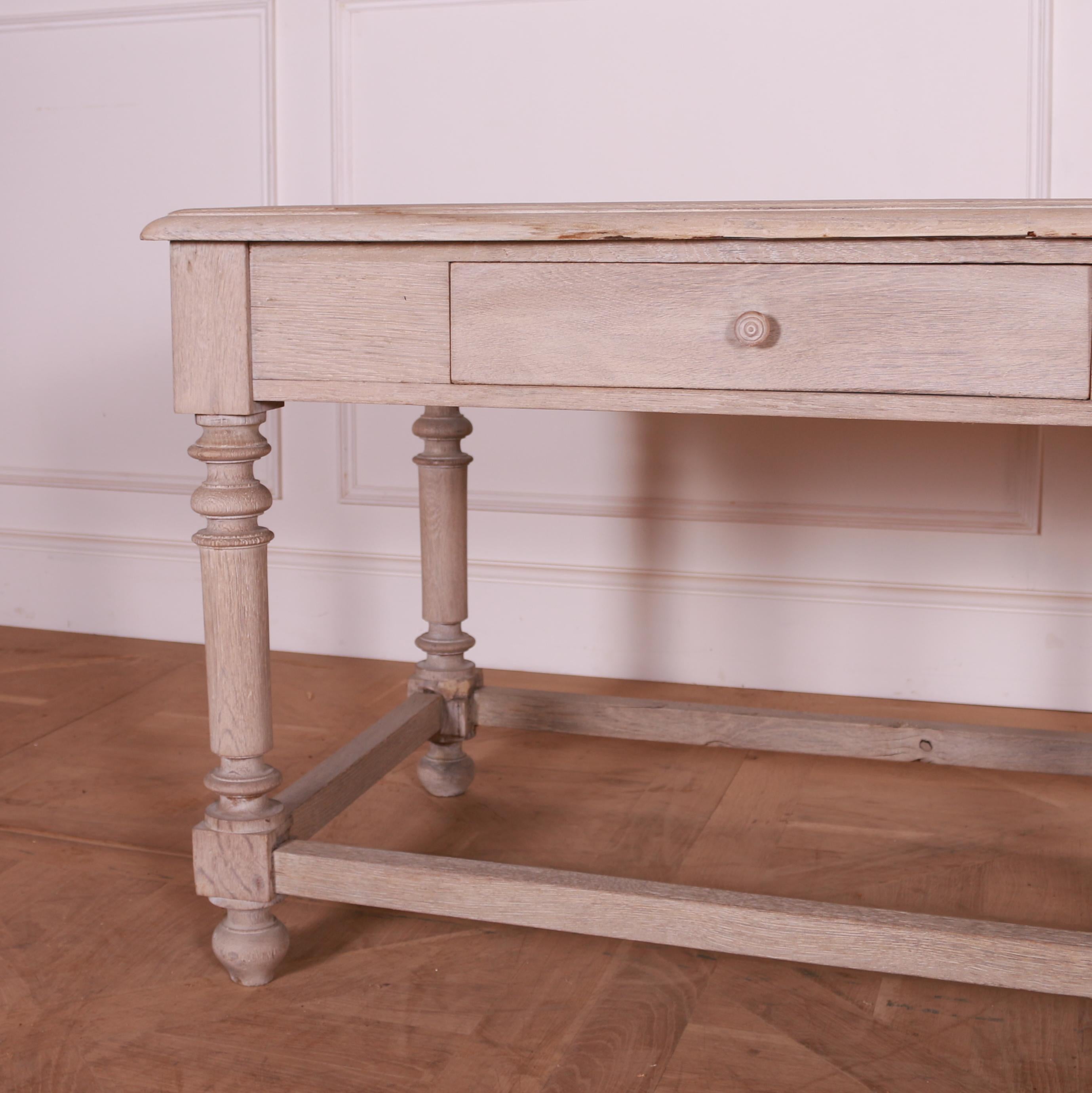 French Bleached Oak Drapers Table In Good Condition In Leamington Spa, Warwickshire
