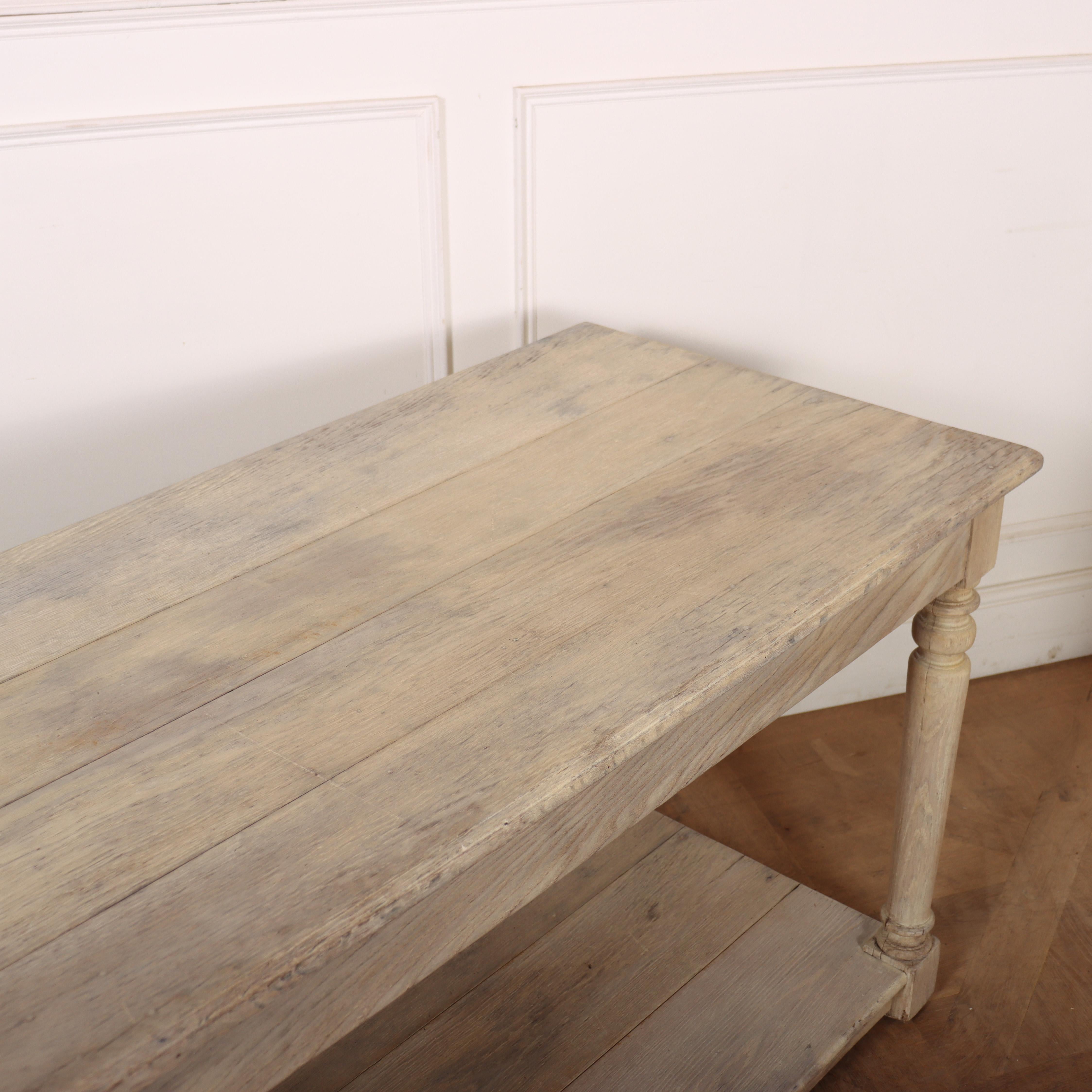 French Bleached Oak Drapers Table For Sale 1
