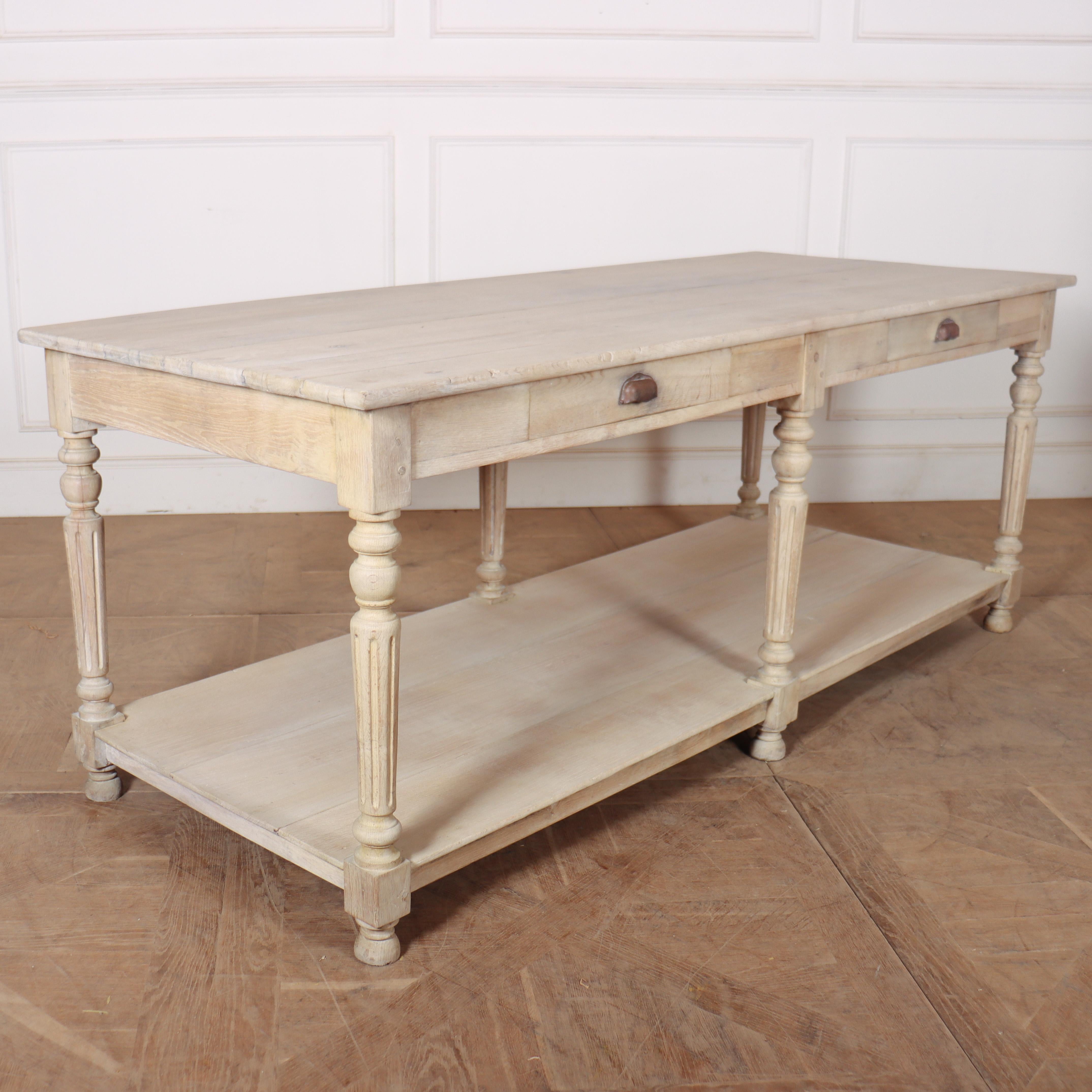 French Bleached Oak Drapers Table For Sale 1