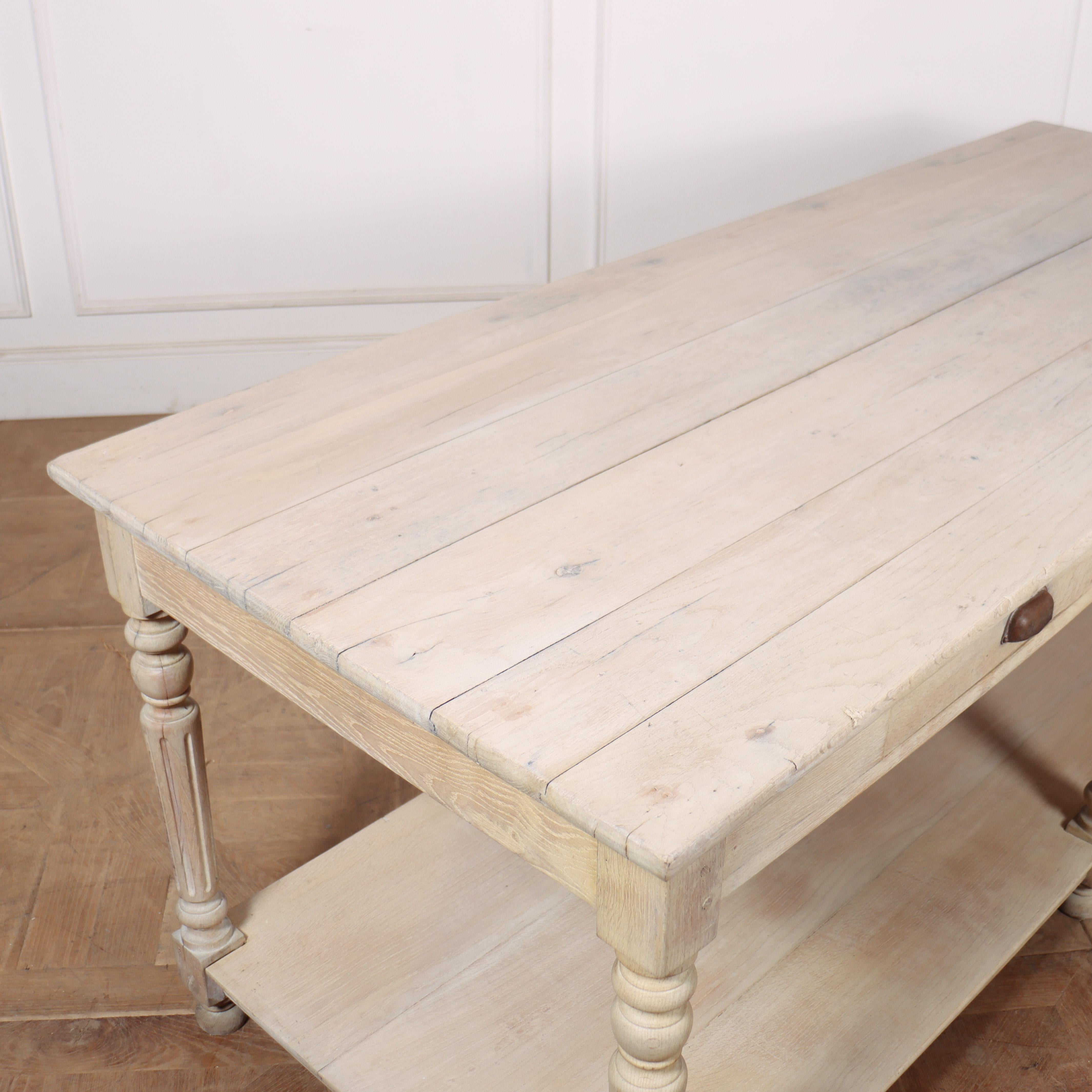 French Bleached Oak Drapers Table For Sale 2