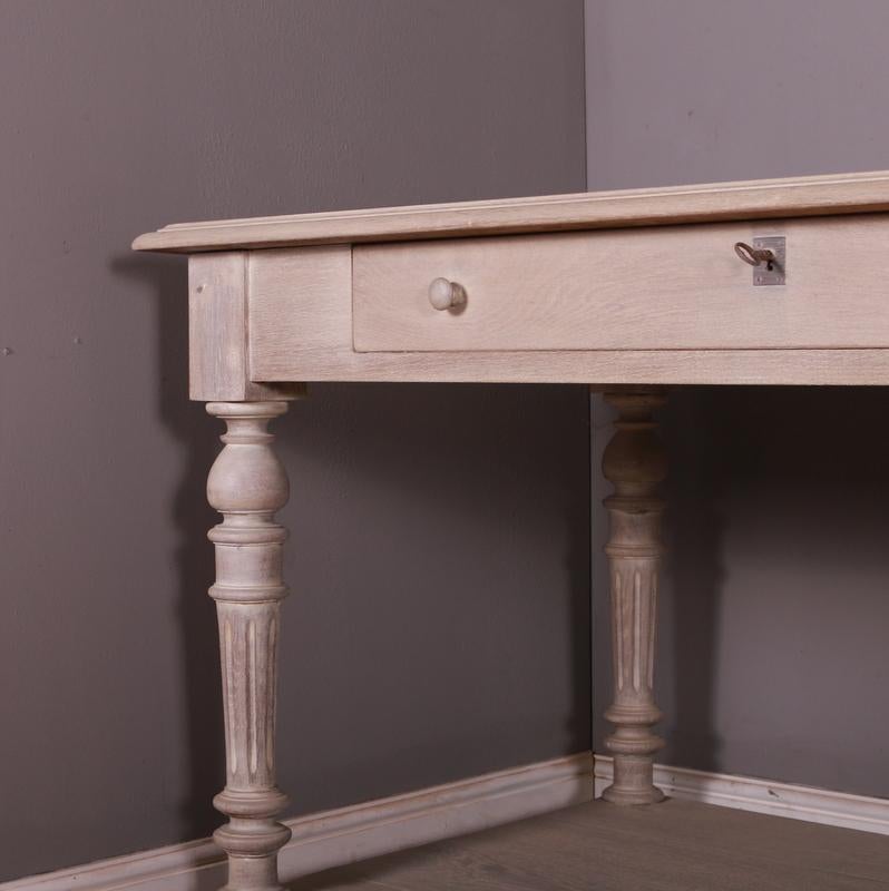 French Bleached Oak Drapers Table For Sale 3