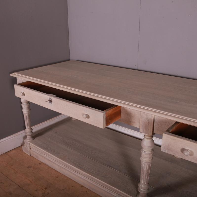 French Bleached Oak Drapers Table For Sale 4