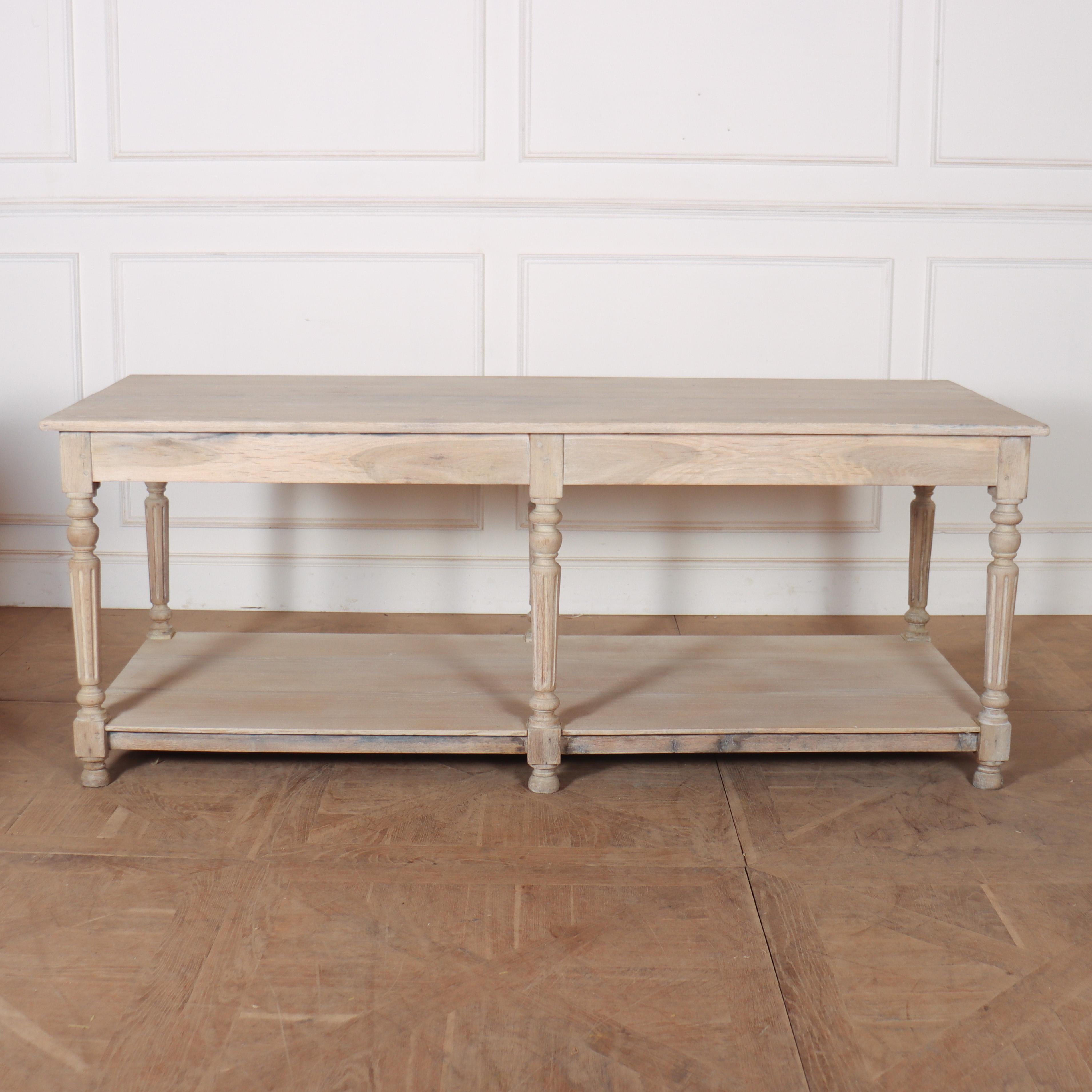 French Bleached Oak Drapers Table For Sale 4