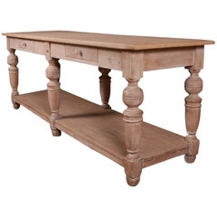 French Bleached Oak Drapers Table