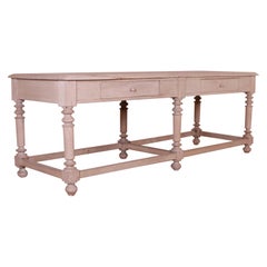 French Bleached Oak Drapers Table