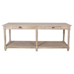 Used French Bleached Oak Drapers Table