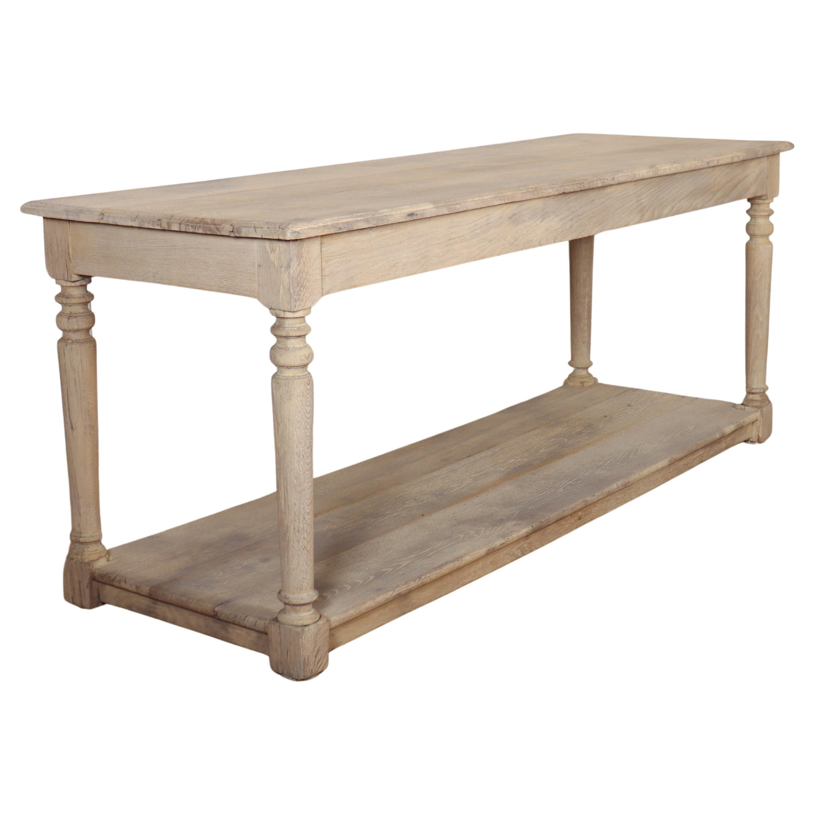French Bleached Oak Drapers Table For Sale