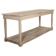 Antique French Bleached Oak Drapers Table