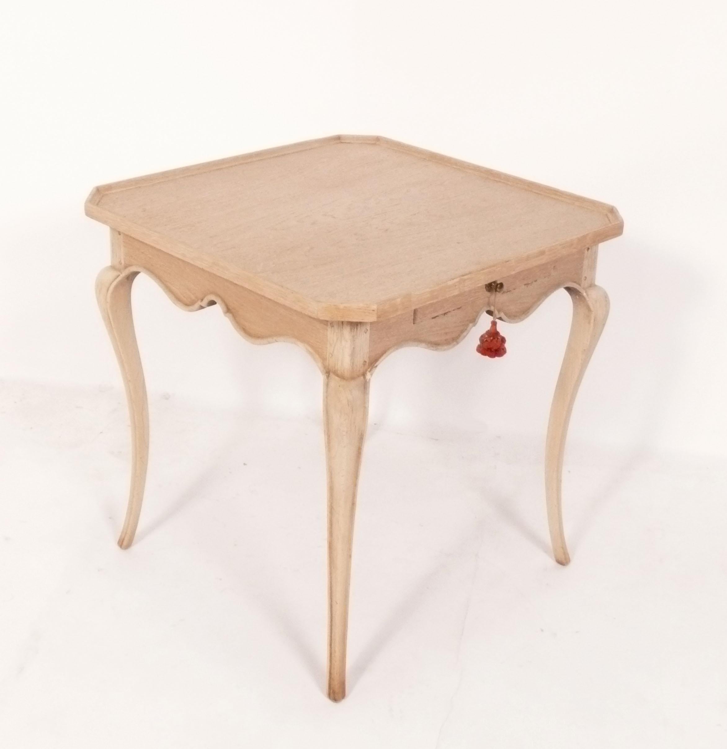 French bleached oak night stand or end table, France, circa 1950s. 