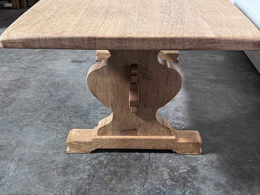 French Bleached Oak Farmhouse Dining Table 6