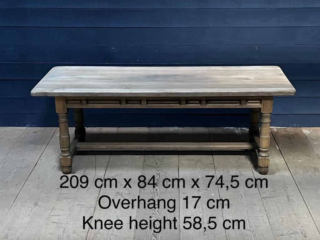 French Bleached Oak Farmhouse Dining Table  6