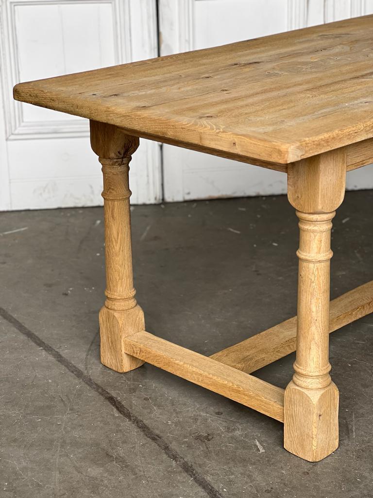 French Bleached Oak Farmhouse Dining Table 6