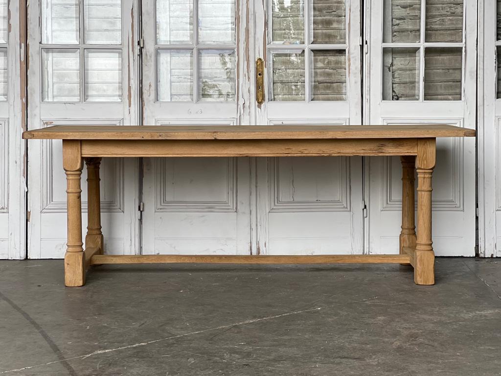 French Bleached Oak Farmhouse Dining Table 7