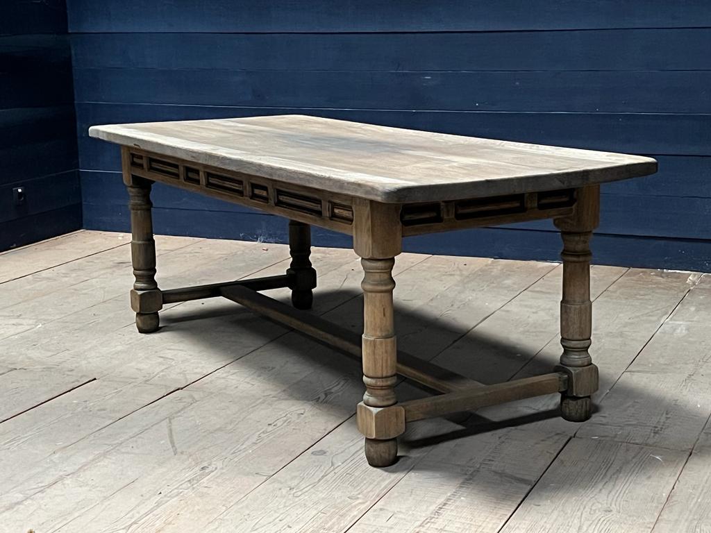 French Bleached Oak Farmhouse Dining Table  8