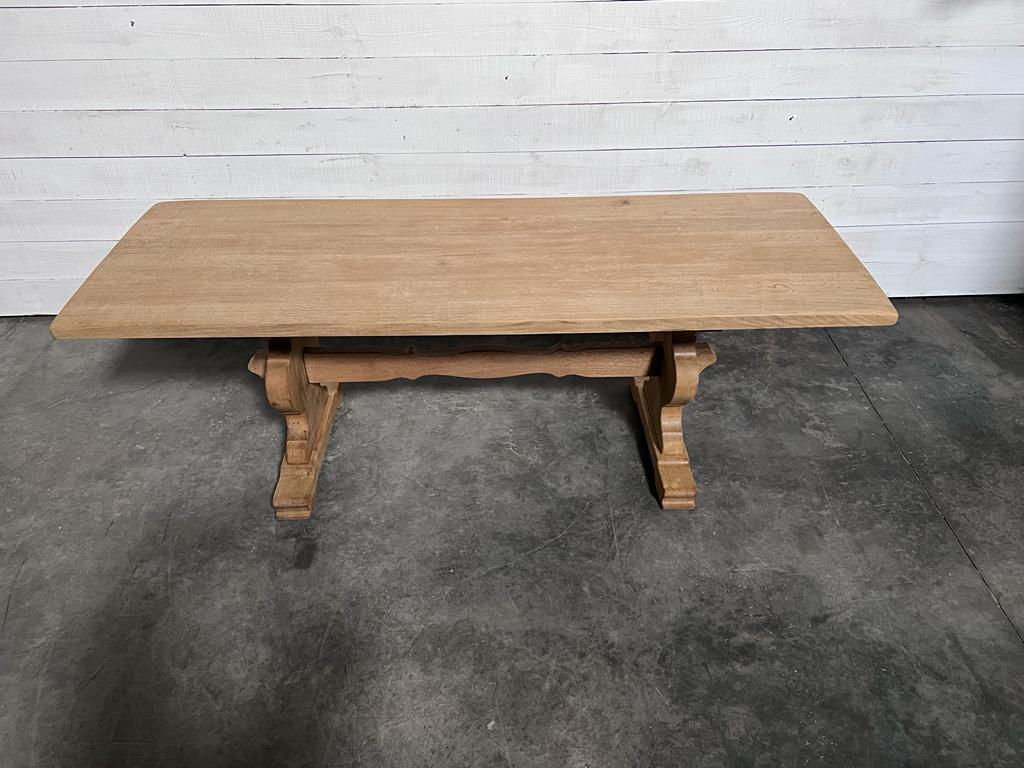 French Bleached Oak Farmhouse Dining Table 10