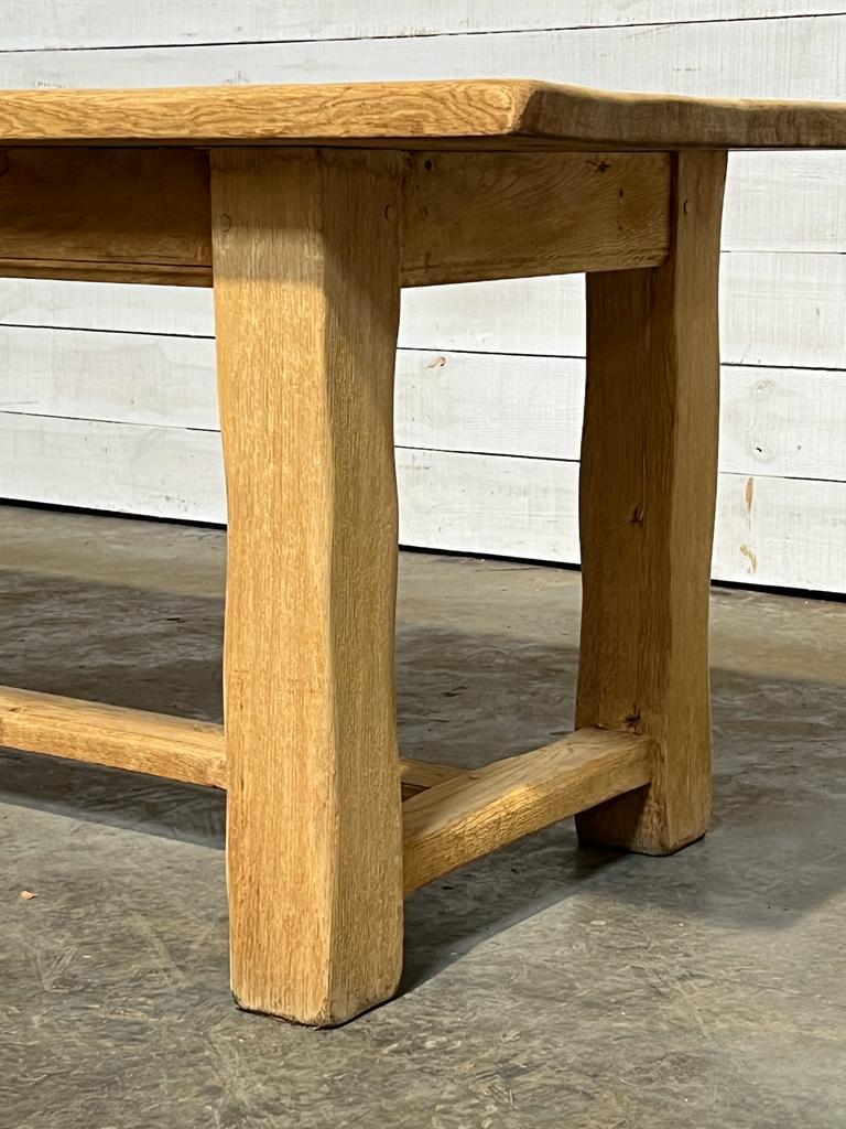 French Bleached Oak Farmhouse Dining Table  For Sale 10