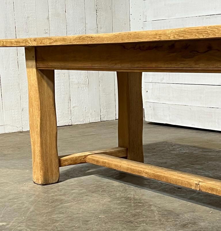 French Bleached Oak Farmhouse Dining Table  For Sale 11