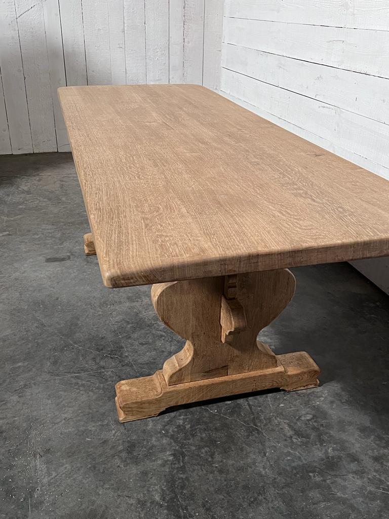 French Bleached Oak Farmhouse Dining Table 12