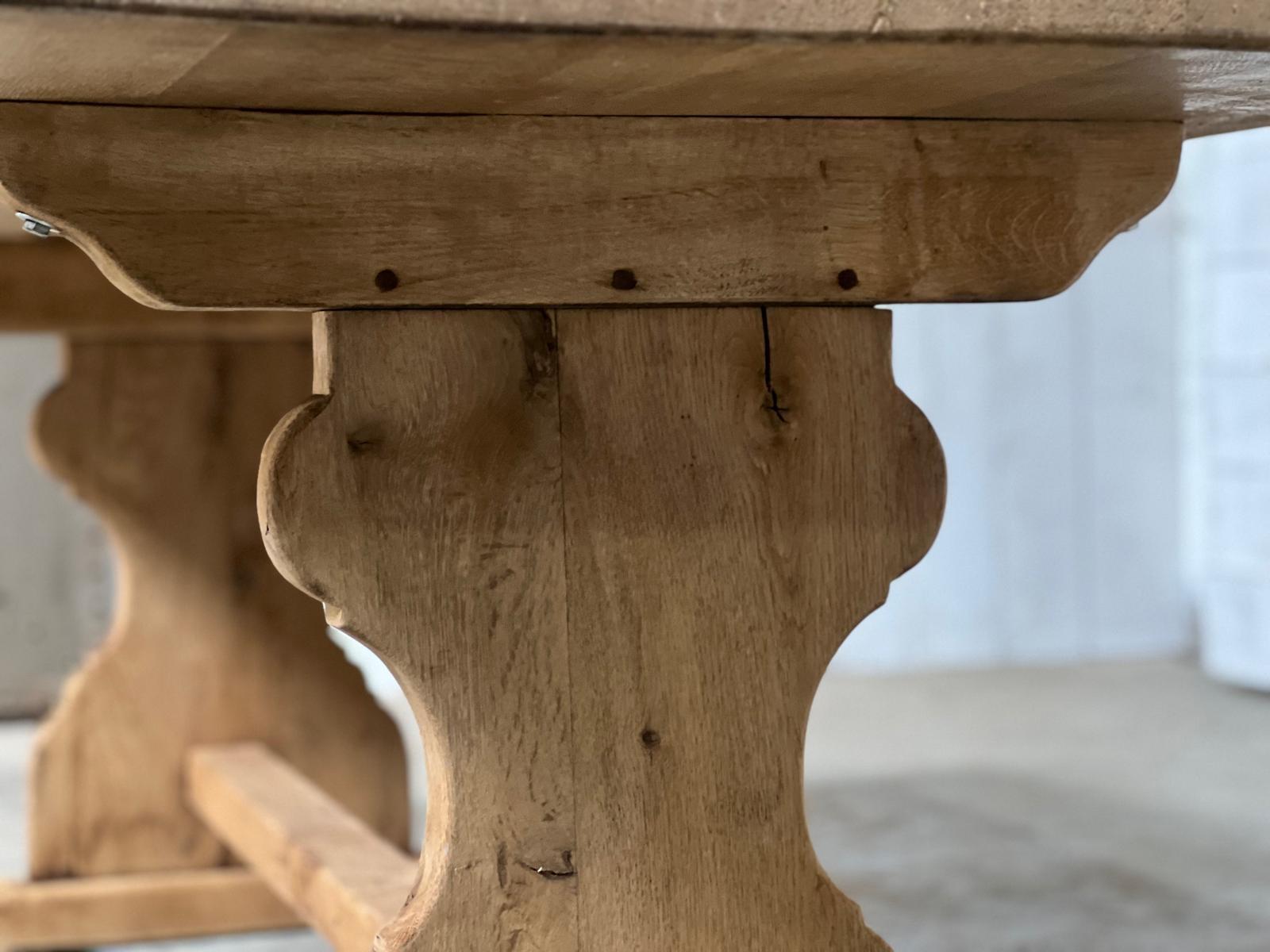 French Bleached Oak Farmhouse Dining Table  For Sale 13