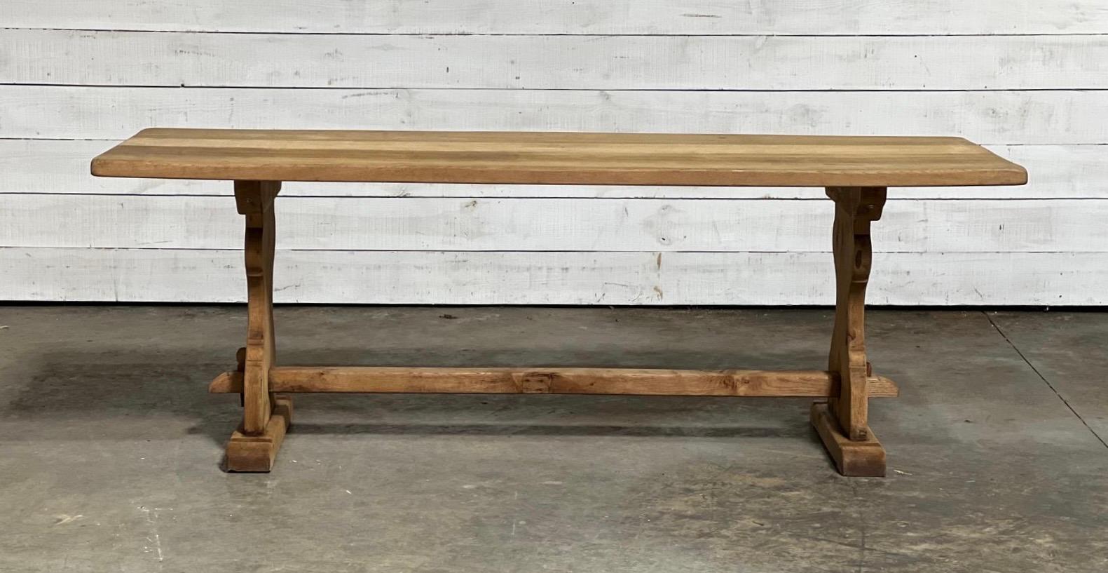 A good quality French Farmhouse Dining Table, made from solid Oak and dating to the early 1900s. Of excellent quality construction this table will be around for generations to come. We have bleached it for a lighter look and to bring out the natural