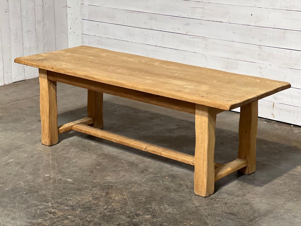 French Bleached Oak Farmhouse Dining Table  For Sale 16