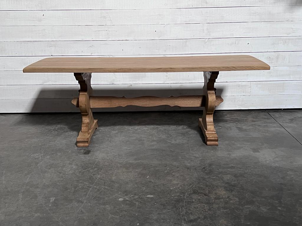 Early 20th Century French Bleached Oak Farmhouse Dining Table