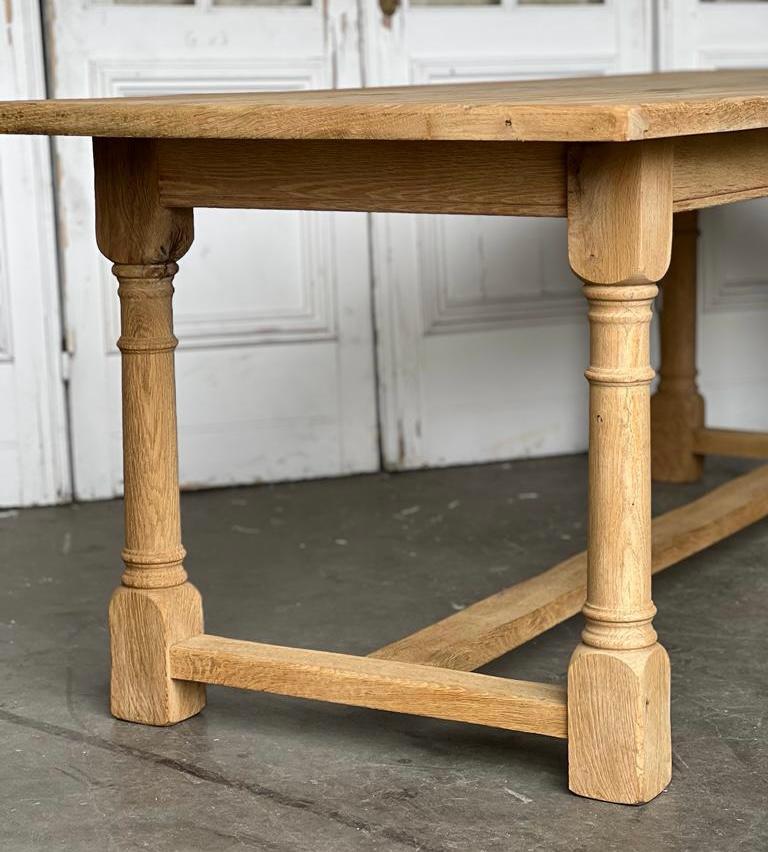 French Bleached Oak Farmhouse Dining Table 1