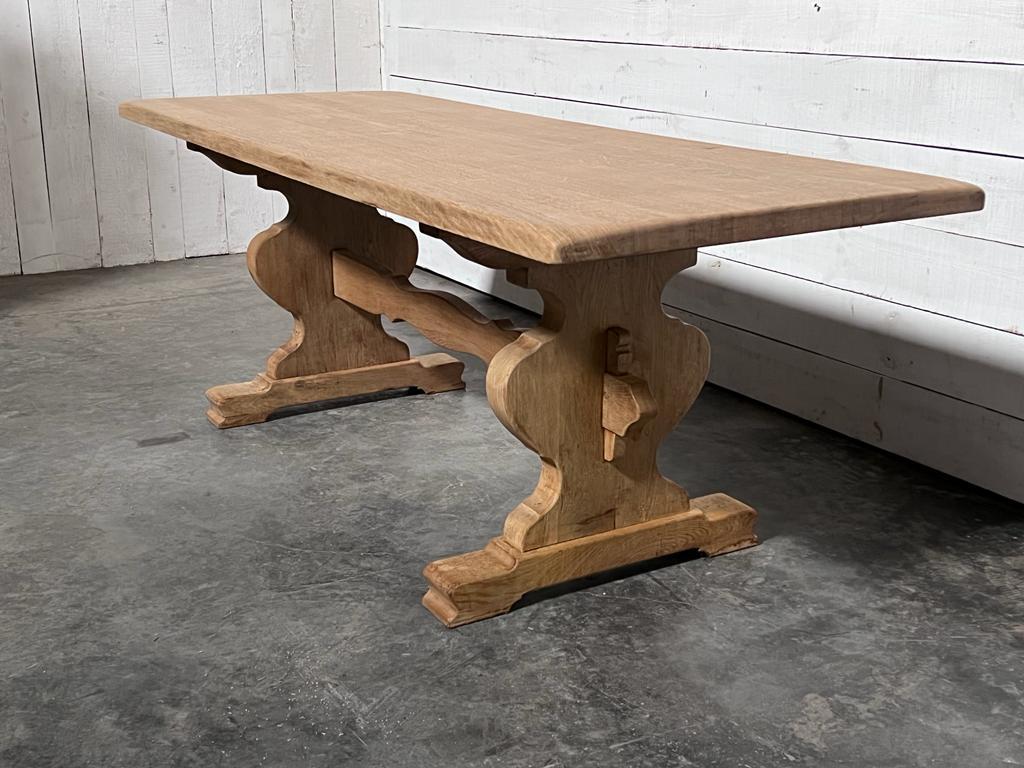 French Bleached Oak Farmhouse Dining Table 3