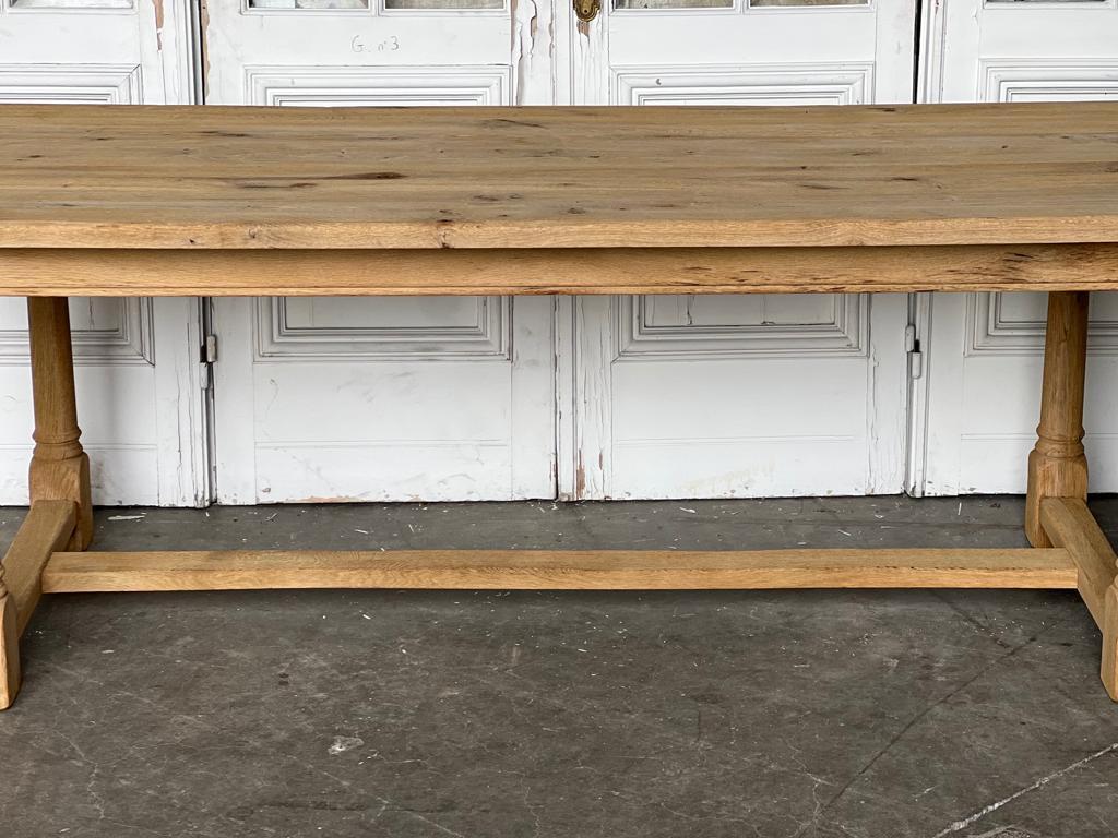 French Bleached Oak Farmhouse Dining Table 4